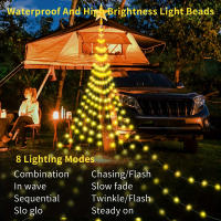 Cadenas De Luces Solar Impermeable De 9.8Ft Con 280 LED Y 8 Modos Para Jardín Camping Decoraciones Navideñas Al Aire Libre Pentagram - details 11