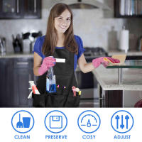 Aguas Resistentes Delantal De Lona Unisex Para Trabajo Con Bolsillos Para Herramientas Duradero Ajustable Con Correas Cruzadas Para Hogar Y Taller - details 10