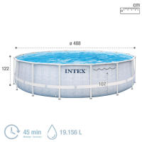 Piscina desmontable Chevron Prism Premium INTEX Redonda, Medidas 488x122cm, incluye parche de reparación, depuradora de cartucho, tapiz, cobertor y escalera de seguridad. Capacidad de 19.156L - details 3