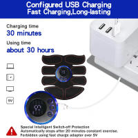 Dispositivo De Ejercicio Muscular Recargable Por USB Con Adaptable De Modos Multiusos Parche Abdominal Portátil Entrenador Soporte De Batería Seca Para Cintura Material ABS - details 5