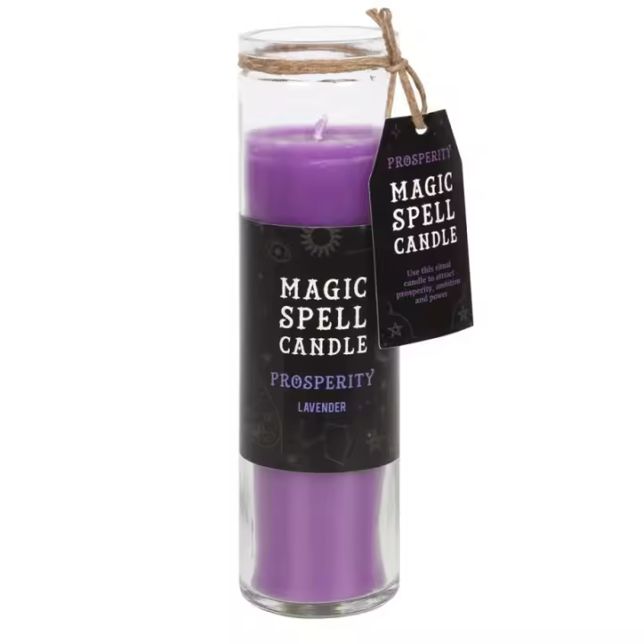 VELAS TUBO MÁGICA - MAGIC SPELL TUBE CANDLE - PROSPERITY - PROSPERIDAD - VELA TUBO CRISTAL MORADA LAVANDA - SPIRIT OF EQUINOX - 1