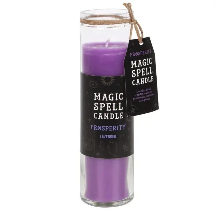 VELAS TUBO MÁGICA - MAGIC SPELL TUBE CANDLE - PROSPERITY - PROSPERIDAD - VELA TUBO CRISTAL MORADA LAVANDA - SPIRIT OF EQUINOX - 1