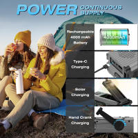Radio Portátil Multifuncional Con Luz Y Generador De Energía Manual FMAM Solar Carga USB Para Adultos Con Altavoz Integrado Y Linterna - details 1