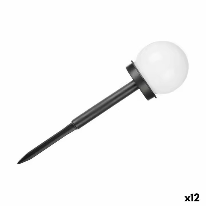 Baliza Bola Carga solar Blanco Negro Plástico 10 x 34,5 x 10 cm (12 Unidades) - 1