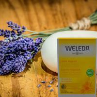 Jabón caléndula en pastilla Weleda, jabón suave para piel sensible y delicada, higiene para niños y adultos, jabón corporal ideal para baño y ducha, Todo tipo de pieles - details 0