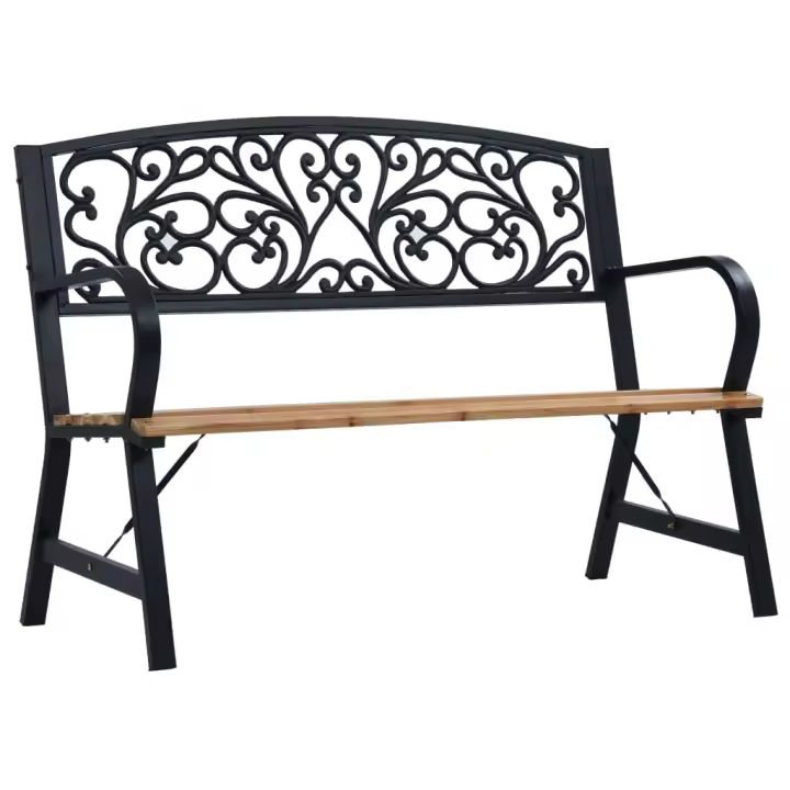 vidaXL Banco de jardín de madera 120 cm - 1
