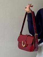 Bolso Bandolera Casual De Cuero PU Pequeño Con Cierre De Cremallera Y Hebilla De Hoz Para Mujer Bolso De Hombro De Color Sólido - details 10
