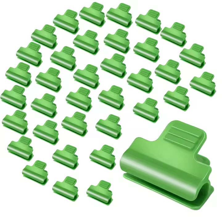 30 pinzas para plantas, pinzas para aros de red para cubrir hileras de películas, pinzas para varillas de red de sombreado de marco, abrazaderas para película de invernadero para soporte de extensión de plantas de temporada - 1