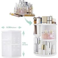 Organizador De Maquillaje 360 Grados Giratorio En Transparencia Para El Baño Y La Encimera Estantería De Carrousel Para Cosméticos - details 1