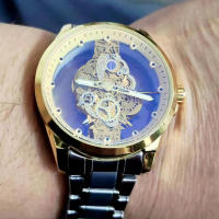 Reloj De Negocios Para Hombre Reloj De Moda Resistente Al Agua 30M Acero Inoxidable Con Esqueleto Hueco Y Diamantes Cuarzo Reloj A4281 - details 3