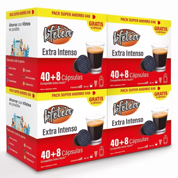 Extra Intenso Kfetea 4 cajas de 48 capsulas compatibles Dolce Gusto 8436583660539 - 1