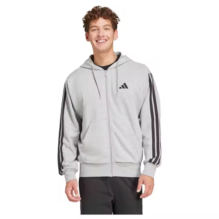 Chaqueta Adidas 3 Stripes French Terry para hombre en color gris - 1