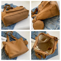 Bolso de hombro de lona Oxford, bandolera de gran capacidad, versátil, estilo perezoso, Color sólido - details 7