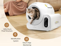 Nobleza - Arenero Autolimpiable Inteligente para Gatos con App, 70L Capacidad, Protección de seguridad múltiple,Ideal para Varios Gatos, Incluye 2 Rollos de Bolsas de Basura - details 1