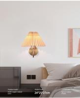 Lámpara De Pared Retro Nórdica En Forma De Hoja De Ventilador Creativa Para Sala De Estar Comedor Dormitorio Decoración Del Hogar Material De Tela Y Hierro - details 10
