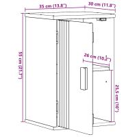 Armario de baño vidaXL 35x30x55 cm de madera maciza de pino - details 7