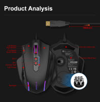 Ratón De Juego E-YOOSO X-41 Con Cable USB RGB 12400 DPI PAW3327 10 Botones Programables Sensor Óptico Para PC Y Laptop - details 9