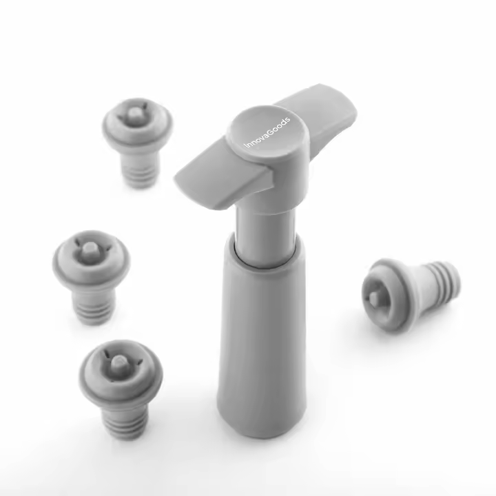 Bomba de Vacío y Tapones para Vino Winuum InnovaGoods (4 tapones) - 1
