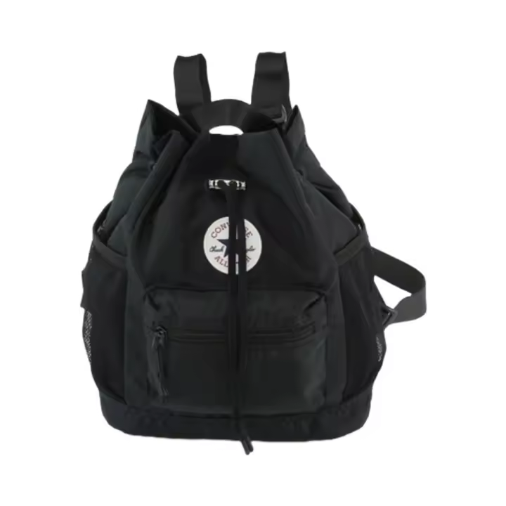Mochila Negra Converse Go Lo Cinched Bucket Bag Black Ligera y Versátil - 1