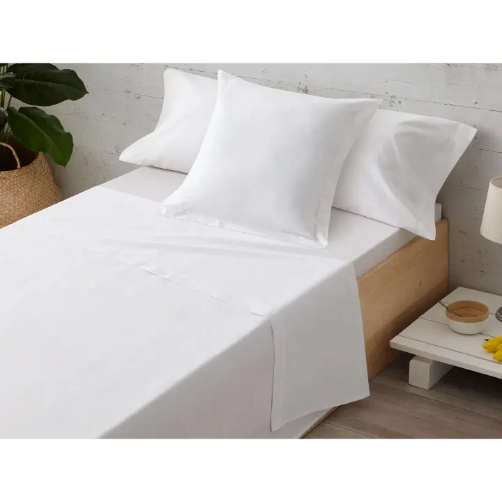 GO-GO Juego de sábanas blancas 50% algodón 50% poliéster de 144 hilos calidad 30/30. No son de importación. Fabricación nacional. Medidas cumplidas. - 1