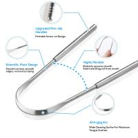 Pulgar Para Limpieza Oral Adultos Y Niños 2 Piezas Acero Inoxidable Reduce El Mal Aliento Con Caja De Almacenamiento De Metal - details 2