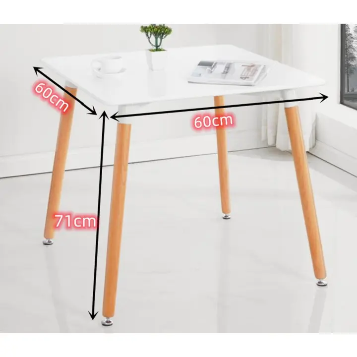 Mesa de comedor nórdica de cuadrado pata ancho comedor  para cocina, escritorio de estudio para el hogar,  mesa de centro de madera moderna, mesa cuadrado de oficina y conferencia, 60 70 80CM - 1