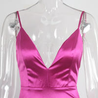 Vestido De Seda Elástico Con Cuello En V Y Espalda Descubierta Para Fiesta De Noche Boda Y Compromiso Vestido De Noche De Mujer Longitud Del Piso Estilo Mermaid Sin Mangas - details 22