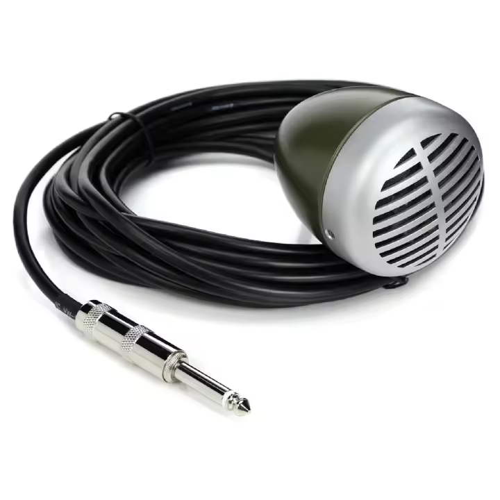 SHURE 520DX Micrófono Green Bullet para armónica, estilo Vintage, con control de volumen en la base del micro - 1