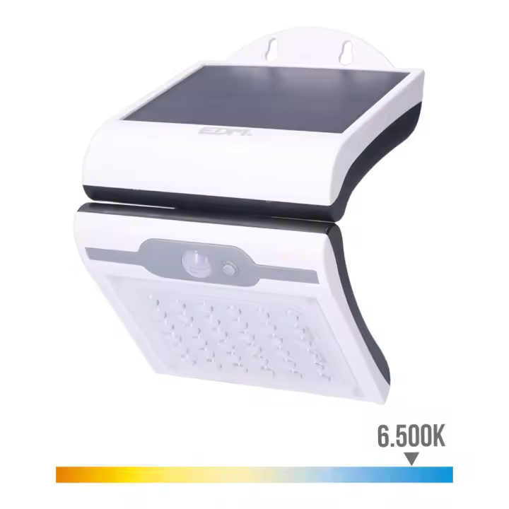 APLIQUE SOLAR 2W 220Lm 6.500K CON SENSOR COLOR BLANCO EDM - 1