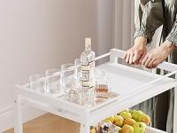 Carrito de Bar Blanco, Carrito de Servicio, Carrito de Cocina de 3 Niveles con Ruedas y Almacenamiento, Carrito de Bebidas Alcohólicas para Comedor Sala de Estar - details 4