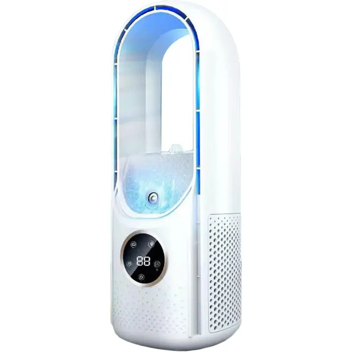 Rosa Eternal Ventilador Sin Aspas - Mini Ventilador de Oficina-With Lámpara Ambiental - Pequeño y Silencioso - 1