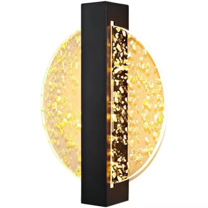 Atractiva lámpara de pared LED de 6 W, moderna lámpara de pared de Aluminio para interiores, Redonda de acrílico para Sala de estar, dormitorio, Escalera y pasillo, 3000 K (20 × 25 cm) - 1