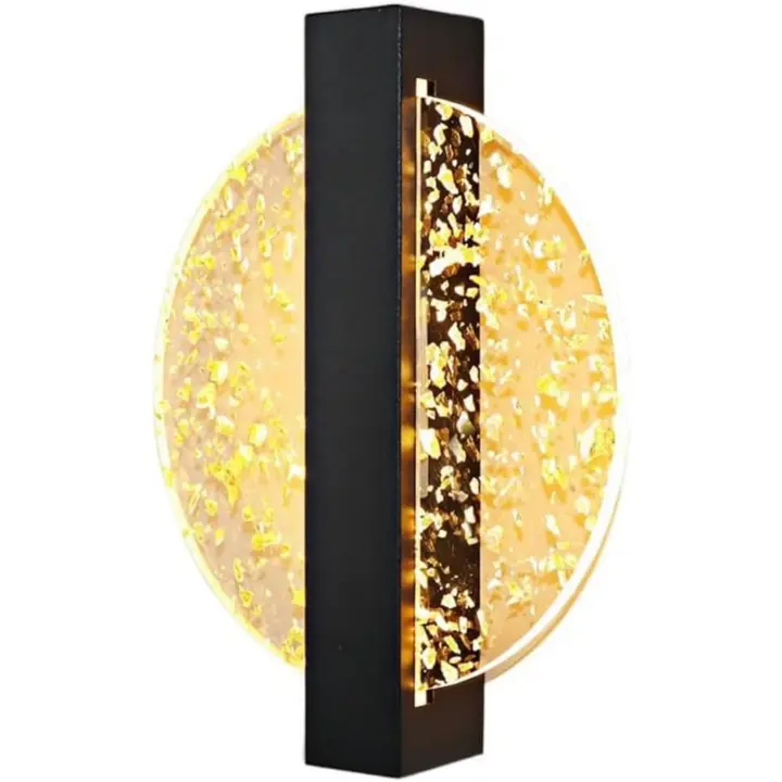 Atractiva lámpara de pared LED de 6 W, moderna lámpara de pared de Aluminio para interiores, Redonda de acrílico para Sala de estar, dormitorio, Escalera y pasillo, 3000 K (20 × 25 cm) - 1