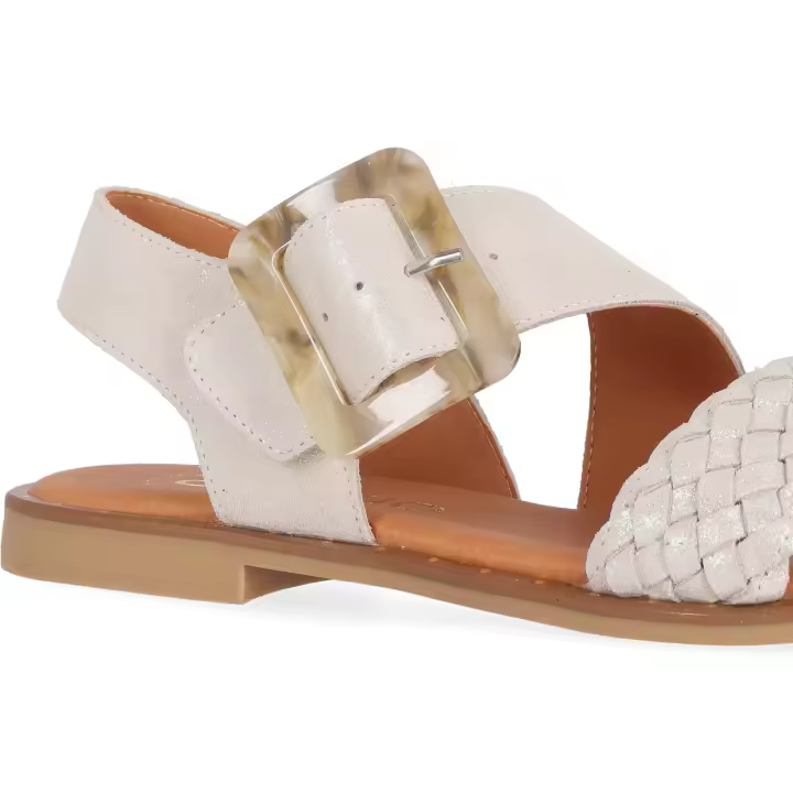 Chika10 Leather MUSAKA 10 Sandalias Planas Platino/Lg.Gold - 1