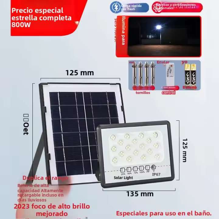 Luces Solares Super Brillantes De Alta Potencia Impermeables Para Iluminación Doméstica Exterior Calles Jardines - 1