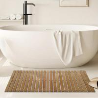 Alfombra De Baño De Madera Rectangular Impermeable Y Antideslizante Tejida De Bambú Rayón Para Baño Y Toilette - details 0
