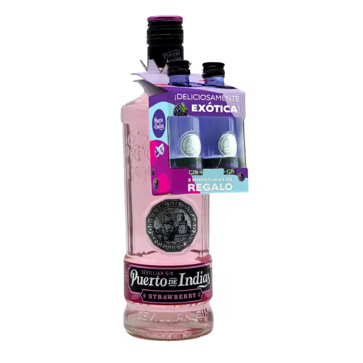 Ginebra Puerto de Indias: Fresa - Melon - Exotica - Limon - Clasica - Botella de 700 cl - GIN PUERTO DE INDIAS - 1