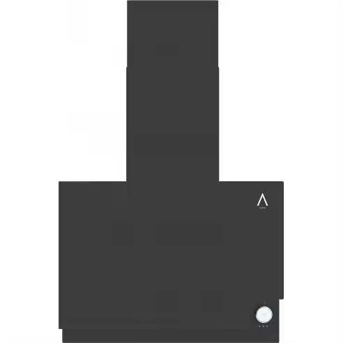 ALPHA Campana decorativa GEA ELITE Cristal Negro doble zona de Absorción  650 m3, Tira Led, Mando Iluminado **Alta Gama** - 1