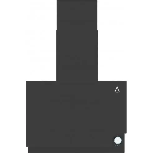 ALPHA Campana decorativa GEA ELITE Cristal Negro doble zona de Absorción  650 m3, Tira Led, Mando Iluminado **Alta Gama** - 1