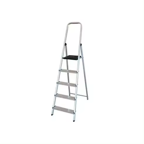 Edm EDM - Escalera Doméstica de Aluminio 5 Peldaños, Plegable y Resistente - 1