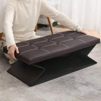 Reposiegos de almacenamiento, cajas plegables, reposabebés, banco cubo, capacidad de carga de hasta 300 kg, aptos para salón, dormitorio, entrada. Reposapiés de almacenamiento, reposapiés del asiento, material de cuero simulado, espacio amplio - details 7