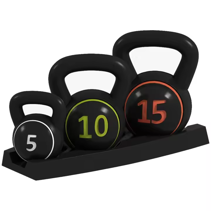 SPORTNOW Pesas Rusas de 2,2kg 4,5kg 6,8kg Kettlebell de Fitness Relleno de Arena con Mango Ancho Antideslizante para Ejercicios y Entrenamiento en Casa y Gimnasio Negro - 1