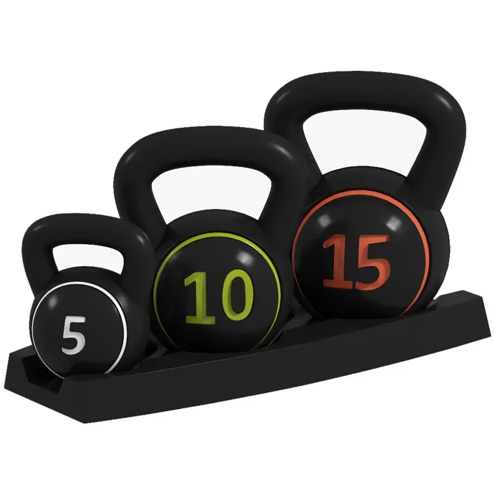 SPORTNOW Pesas Rusas de 2,2kg 4,5kg 6,8kg Kettlebell de Fitness Relleno de Arena con Mango Ancho Antideslizante para Ejercicios y Entrenamiento en Casa y Gimnasio Negro - 1