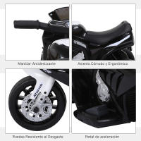 HOMCOM Moto Eléctrica Infantil con Licencia BMW S1000RR Triciclo Trimoto para Niños +2 Años con Luces y Música 66x37x44 cm - details 6
