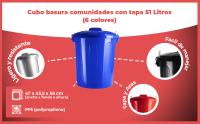 Banner - Cubo basura plastico comunidad con tapa