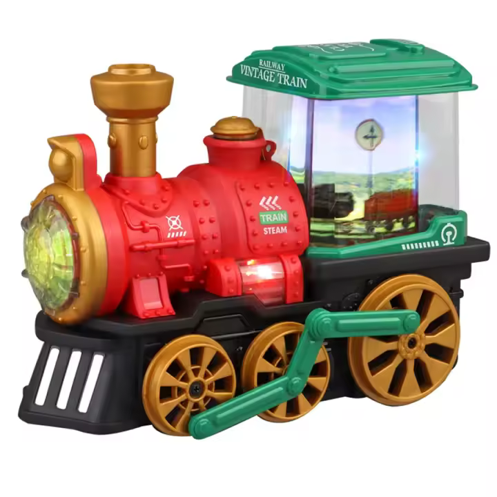 Juguete De Tren Para Bebés 3-5 Años Con Motor De Vapor Eléctrico Luz Y Sonido Camiones De Tren Regalo Para Niños - 1