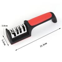 Afilador De Cuchillos Multifuncional De Mano De 4 Segmentos Para Cocina Con Piedra De Afilar Negra Sharpening Stone Afilador Rápido De Acero Inoxidable - details 1