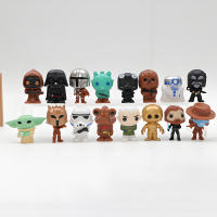 Juego De 16 Figuras Pequeñas Star Wars Mandalorian Anime Force Awakens Serie Negra Darth Vader Mini Juguetes Para Niños Regalo - details 1