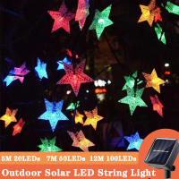Cadenas De Luces LED Solares Para Jardín Exterior Guirnalda De Navidad Con Estrellas Y Luces Twinkle En Colores Multicolor Y Cálido Para Decoración De Bodas Y Fiesta - details 0