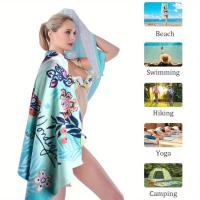 Toalla De Playa Estrella Azul 70x140cm Desechable Microfibra Secado Rápido Diseño Ondas De Agua Para Verano LatticeColor - details 6
